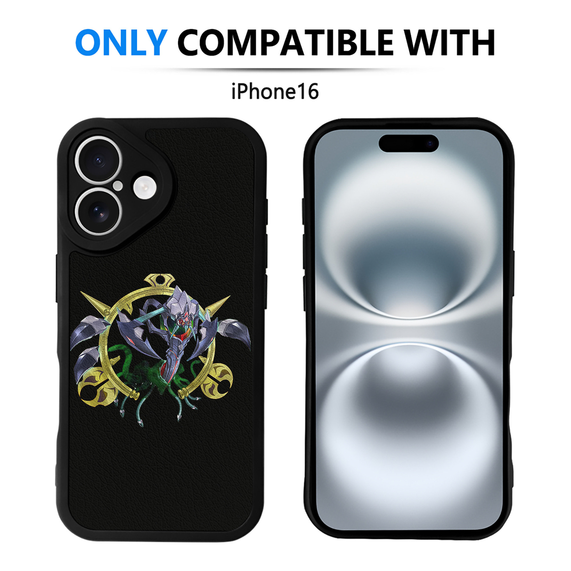 （画像用） 遊☆戯☆王 Yu-Gi-Oh! 【iPhone 16シリーズ対応】シリコンスマホケース（レザー調） 材質：シリコン